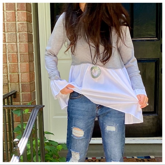 ✨LAST ONE✨LIGHT KNIT TUNIC WITH WHITE CONTRAST - Picture 6 of 10